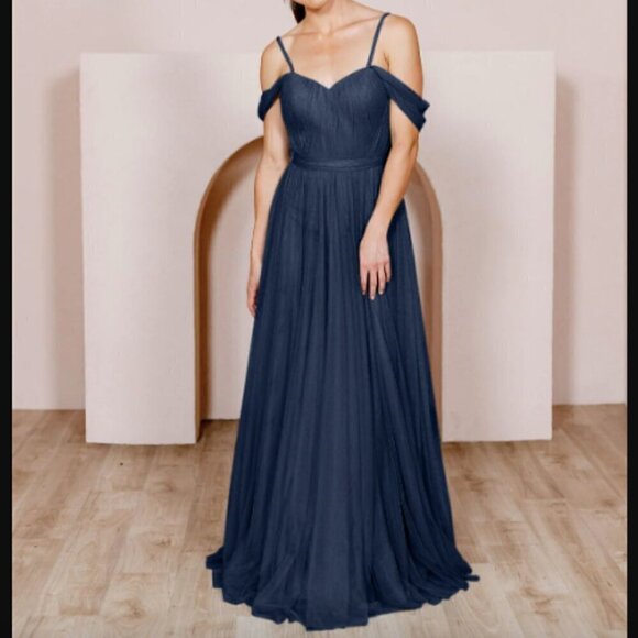 Revelry Rosalie Tulle Convertible Dress in Navy sz 10 - Picture 1 of 6